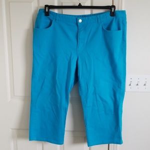 Chaps Womens Plus Turquoise Capris